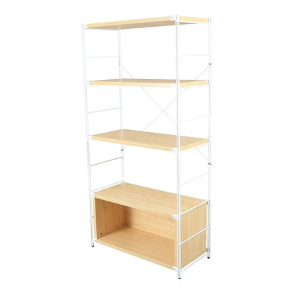 Brentwood Etagere Bookcase with White Powder Coated Steel Frame and Melamine Board Shelves - Elax Furniture