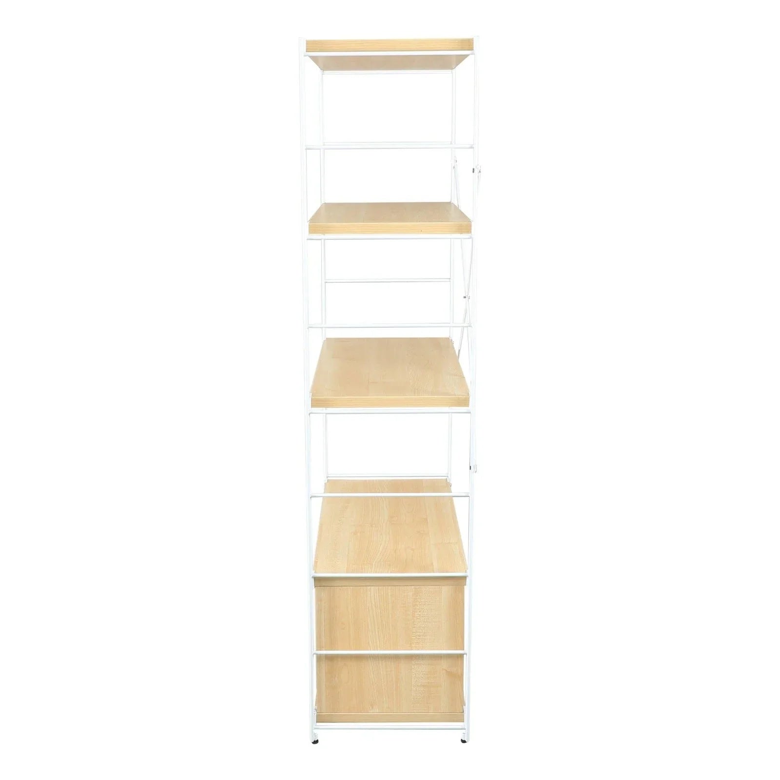 Brentwood Etagere Bookcase with White Powder Coated Steel Frame and Melamine Board Shelves - Elax Furniture