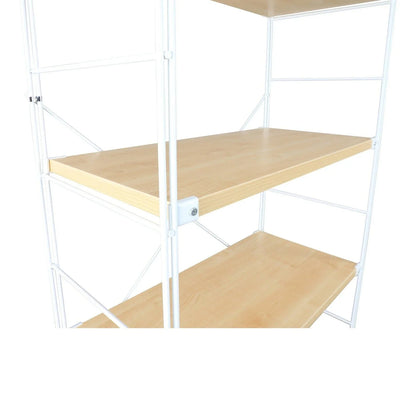 Brentwood Etagere Bookcase with White Powder Coated Steel Frame and Melamine Board Shelves - Elax Furniture
