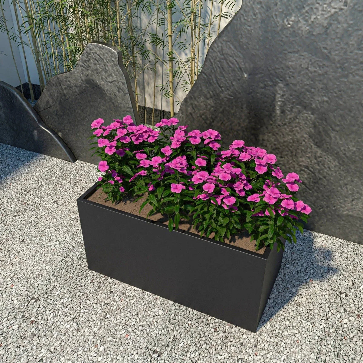 Bloom Mid-Century Modern Rectangular Fiberstone and MGO Clay Planter for Indoor and Outdoor - Elax Furniture
