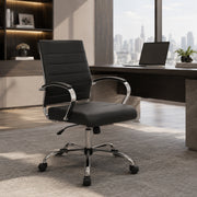 Benmar Mid-Back Leather Office Conference Chair Adjustable Height, Swivel, and Tilt
