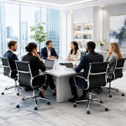 Benmar Mid-Back Leather Office Conference Chair Adjustable Height, Swivel, and Tilt