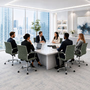Benmar Mid-Back Leather Office Conference Chair Adjustable Height, Swivel, and Tilt