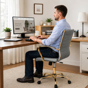 Benmar Mid-Back Leather Office Conference Chair Adjustable Height, Swivel, and Tilt