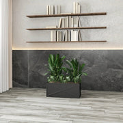 Bonsai Fiberglass and Clay Planter - Rectangular Weather-Resistant Planter Box with Drainage Holes - Elax Furniture