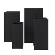 Basalt 4-Piece Fiberstone and MGO Clay Planter Set, Mid-Century Modern Tall Square Planter Pot for Indoor and Outdoor - Elax Furniture
