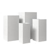 Basalt 4-Piece Fiberstone and MGO Clay Planter Set, Mid-Century Modern Tall Square Planter Pot for Indoor and Outdoor