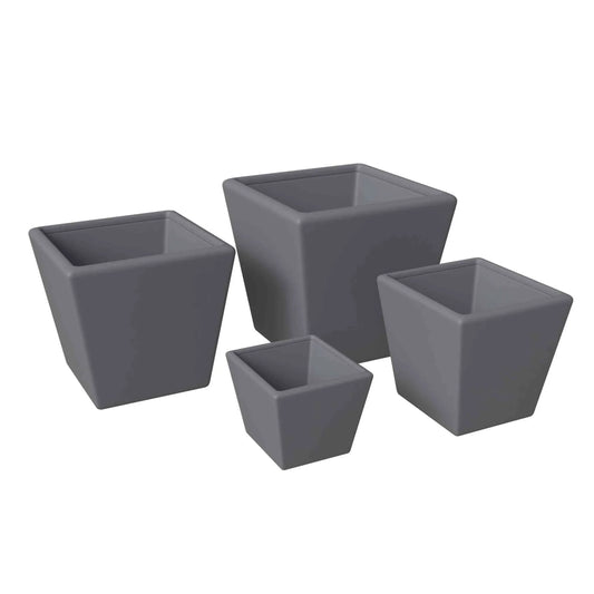 Blossom 4-Piece Fiberstone, Tapered Square Planter Set - Elax Furniture