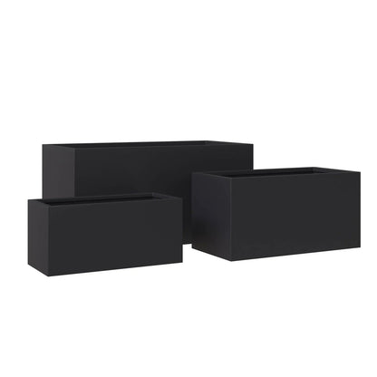 Bloom 3-Piece Modern Fiberstone and MGO Clay Rectangular Planter Set for Indoor and Outdoor - Elax Furniture