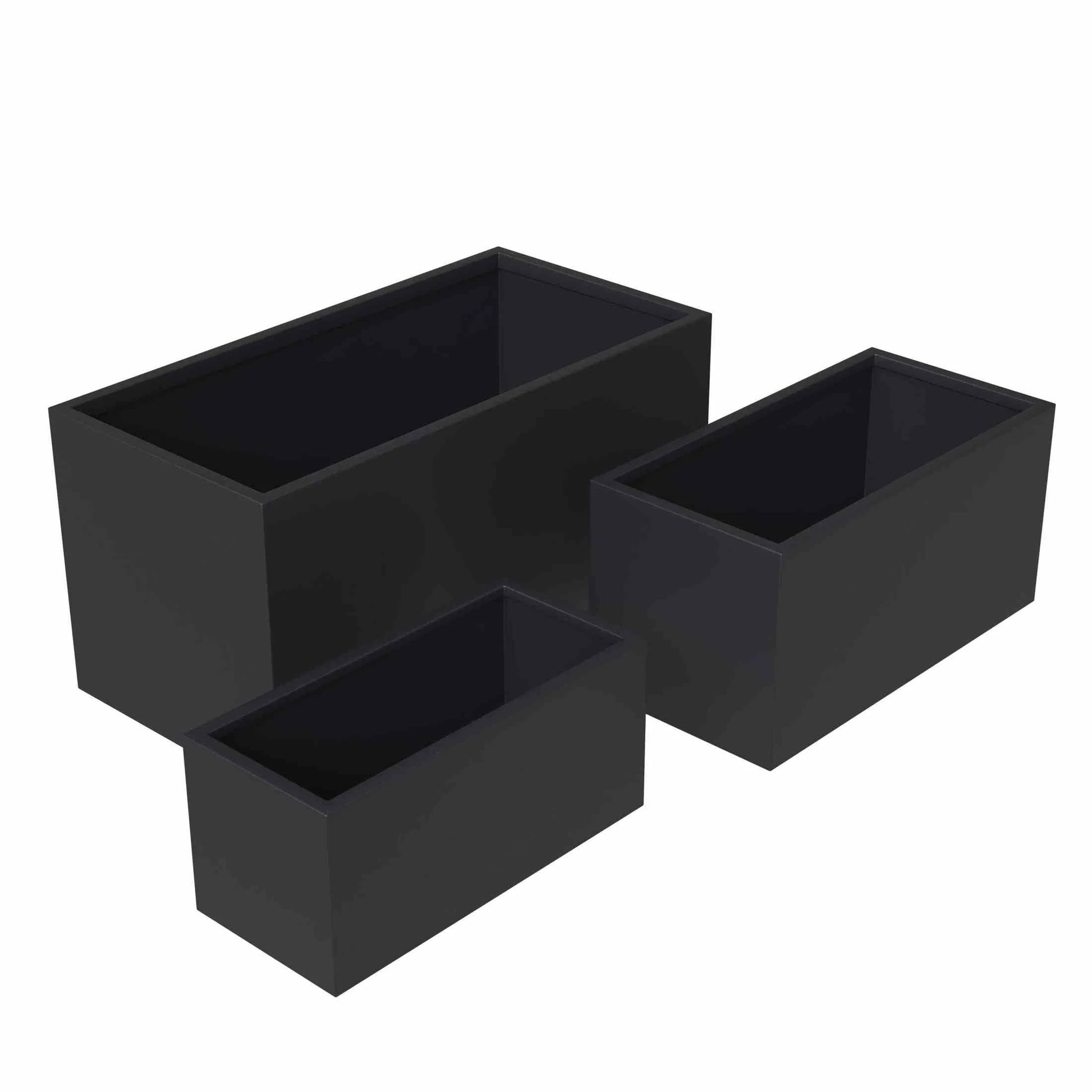 Bloom 3-Piece Modern Fiberstone and MGO Clay Rectangular Planter Set for Indoor and Outdoor - Elax Furniture