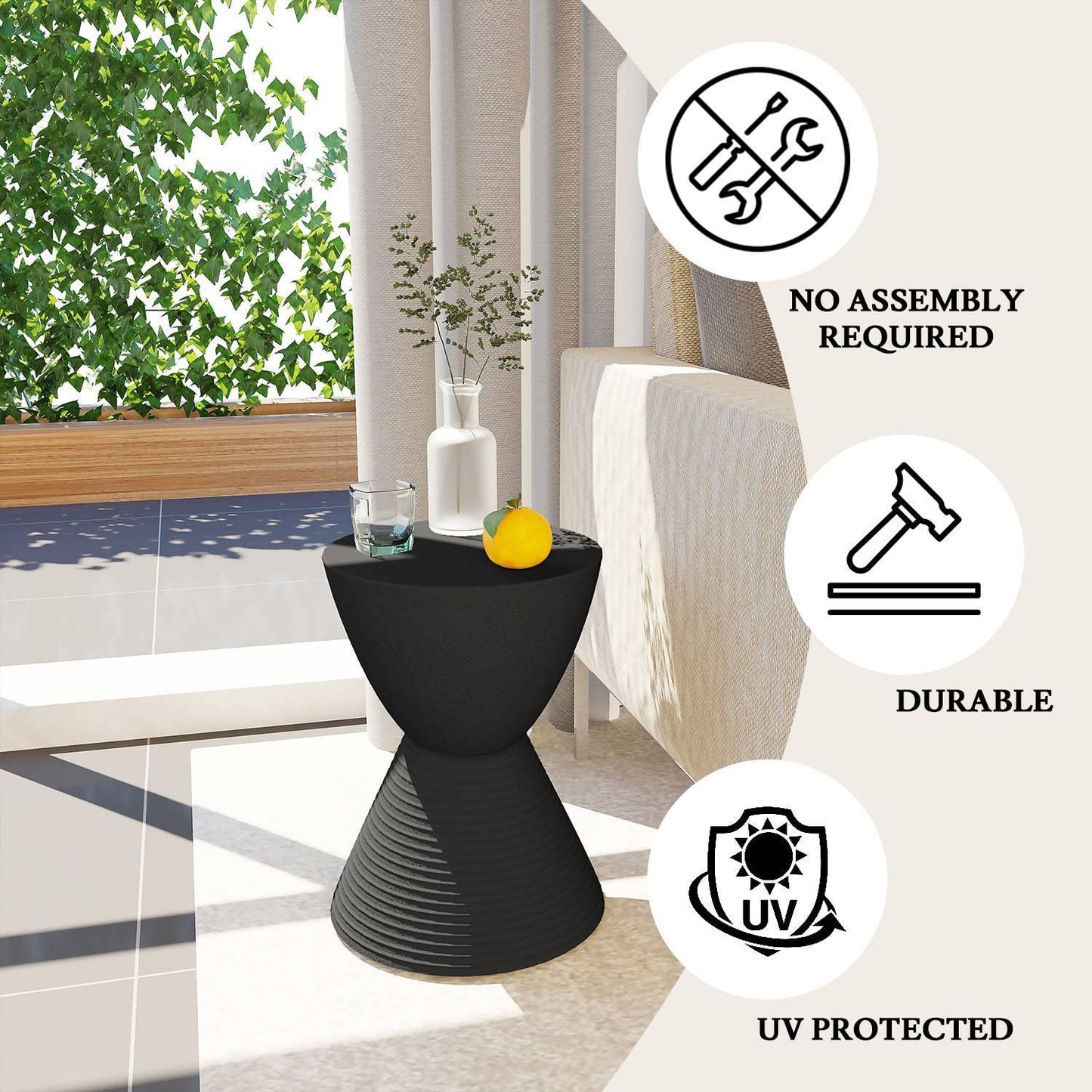 Boyd Storage Round Side End Table in Polypropylene Plastic - Elax Furniture