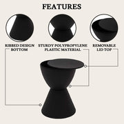 Boyd Storage Round Side End Table in Polypropylene Plastic - Elax Furniture
