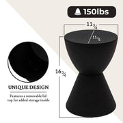 Boyd Storage Round Side End Table in Polypropylene Plastic - Elax Furniture
