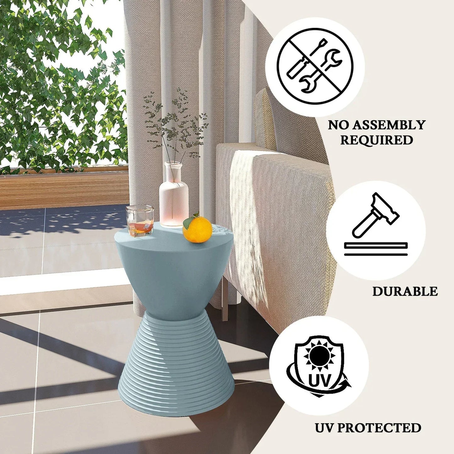 Boyd Storage Round Side End Table in Polypropylene Plastic - Elax Furniture