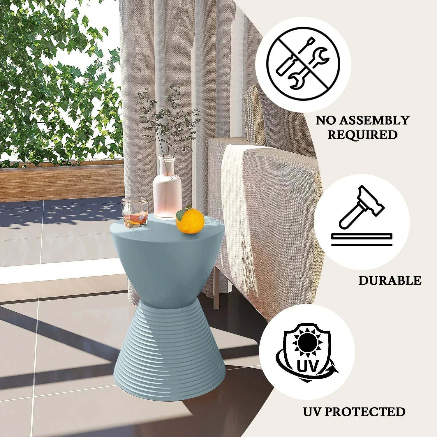 Boyd Storage Round Side End Table in Polypropylene Plastic - Elax Furniture