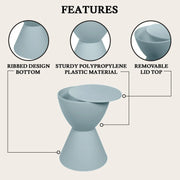 Boyd Storage Round Side End Table in Polypropylene Plastic - Elax Furniture
