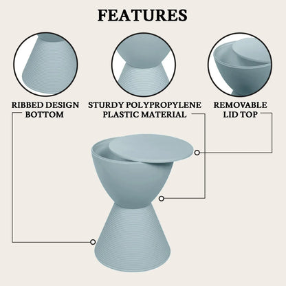 Boyd Storage Round Side End Table in Polypropylene Plastic - Elax Furniture