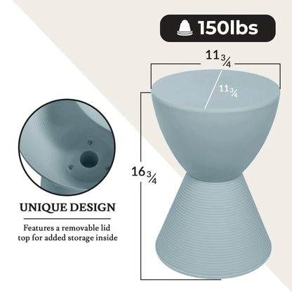 Boyd Storage Round Side End Table in Polypropylene Plastic - Elax Furniture