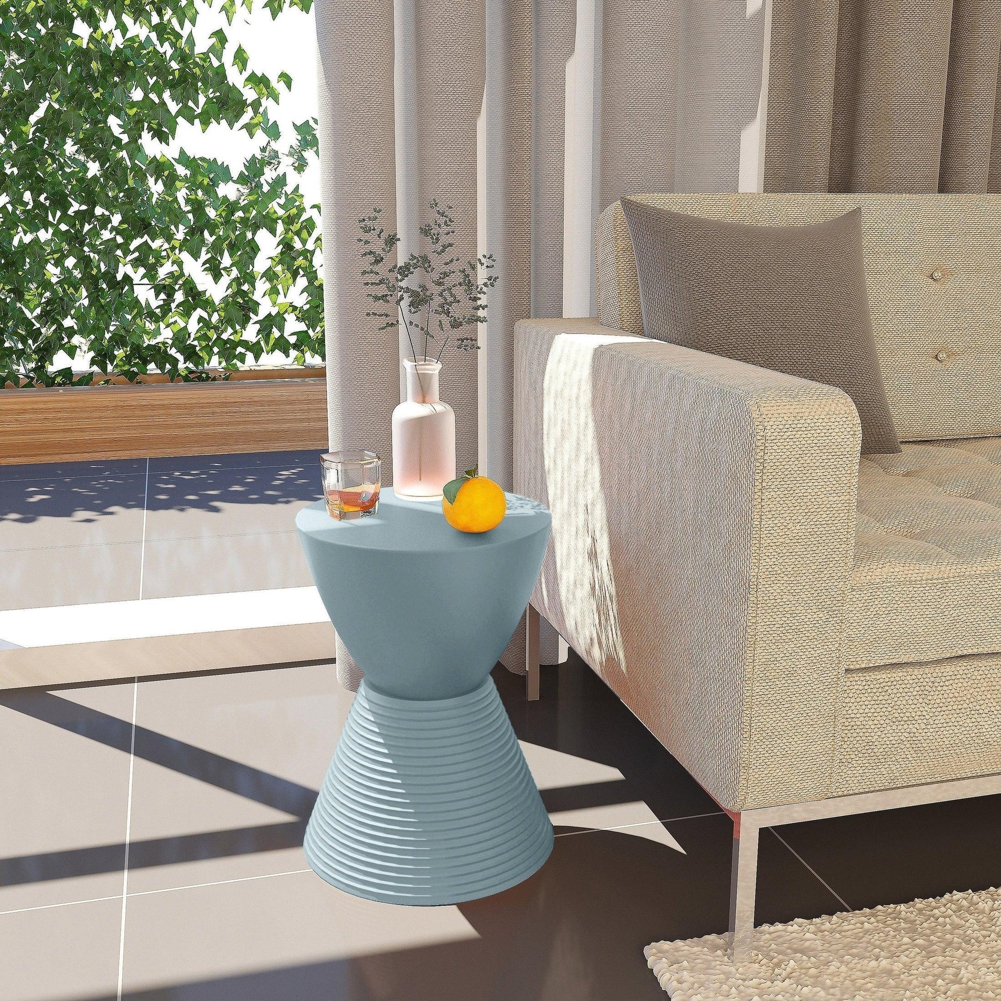 Boyd Storage Round Side End Table in Polypropylene Plastic - Elax Furniture