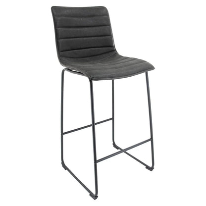 Brooklyn 29.9" Modern Leather Bar Stool With Black Iron Base & Footrest - Elax Furniture