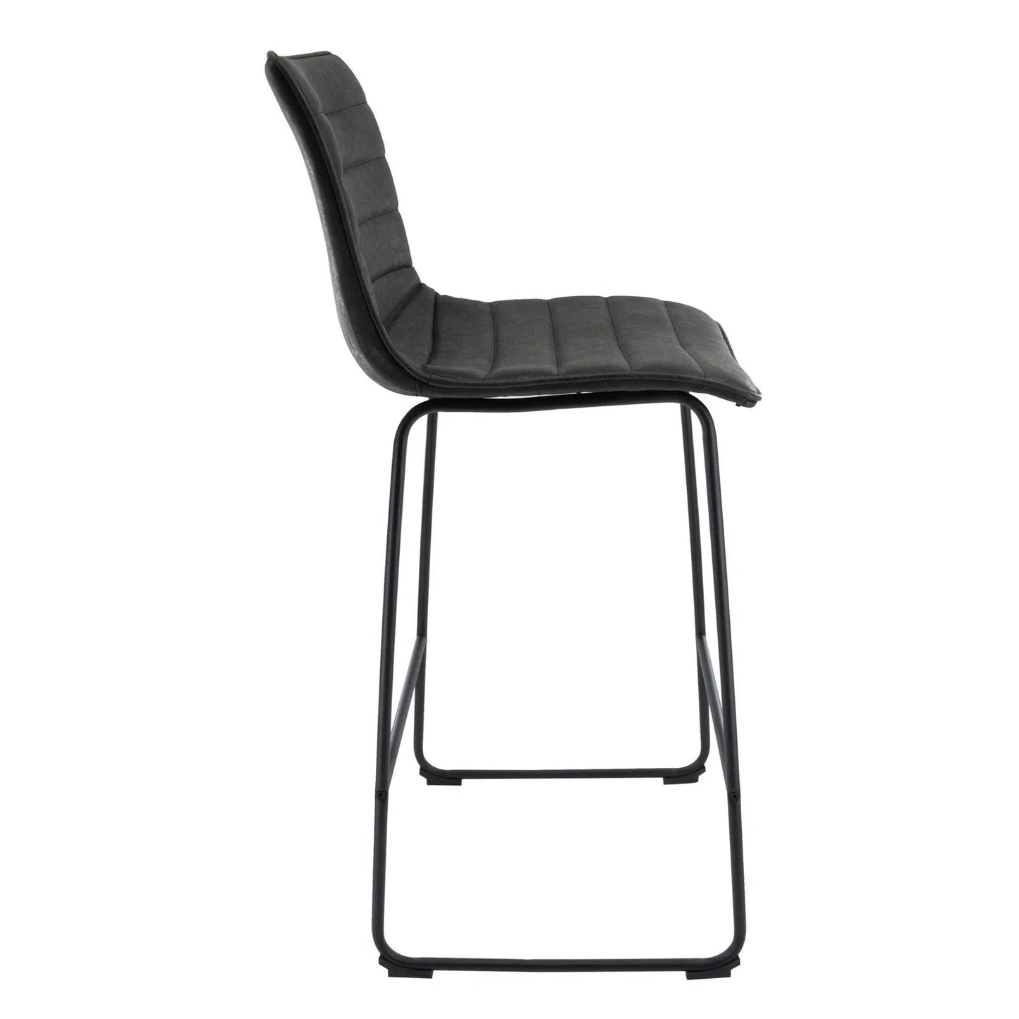 Brooklyn 29.9" Modern Leather Bar Stool With Black Iron Base & Footrest - Elax Furniture