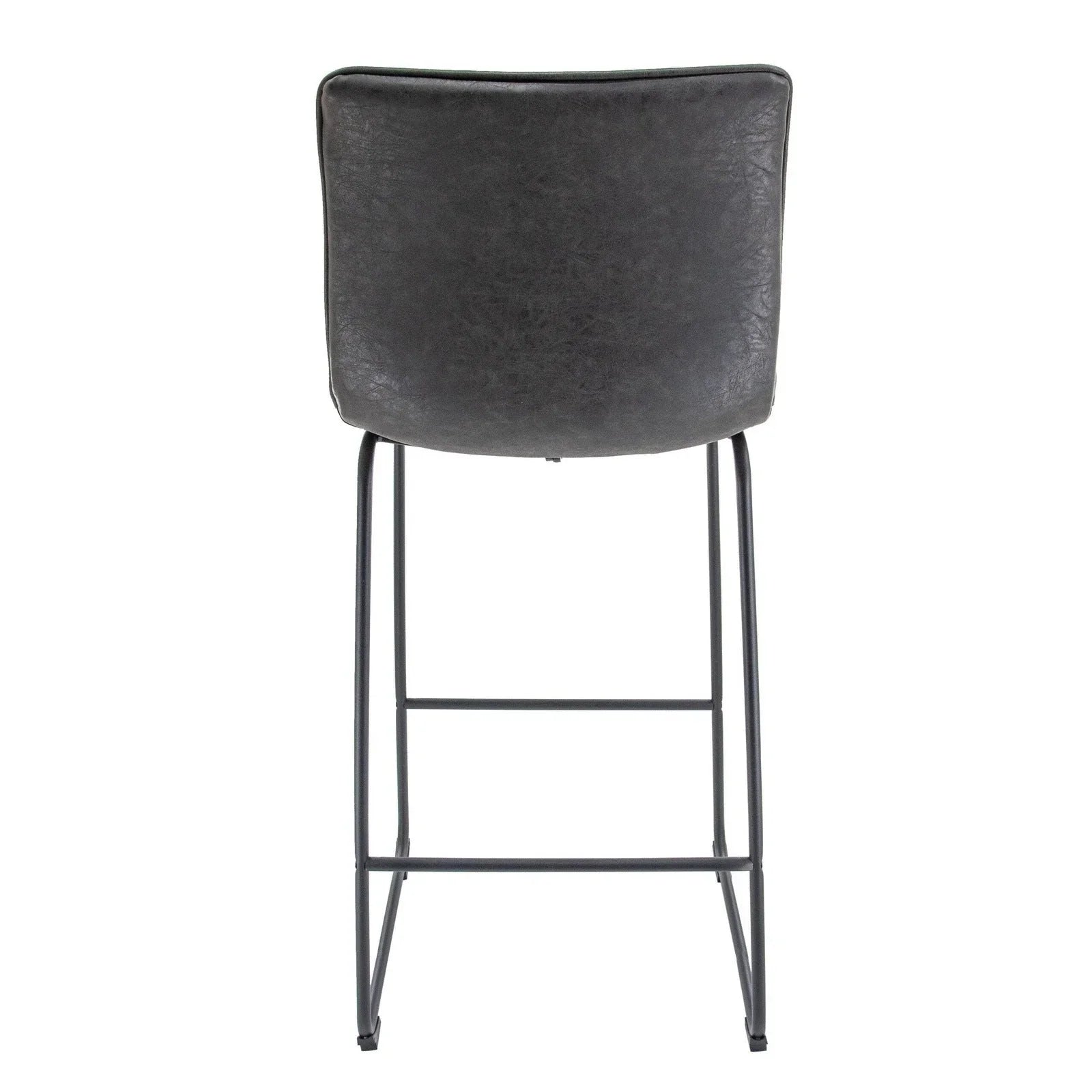 Brooklyn 29.9" Modern Leather Bar Stool With Black Iron Base & Footrest - Elax Furniture