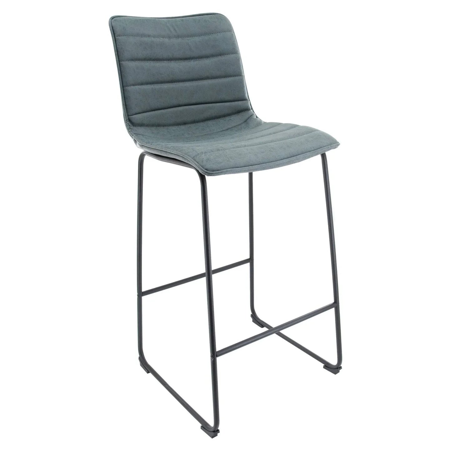 Brooklyn 29.9" Modern Leather Bar Stool With Black Iron Base & Footrest - Elax Furniture