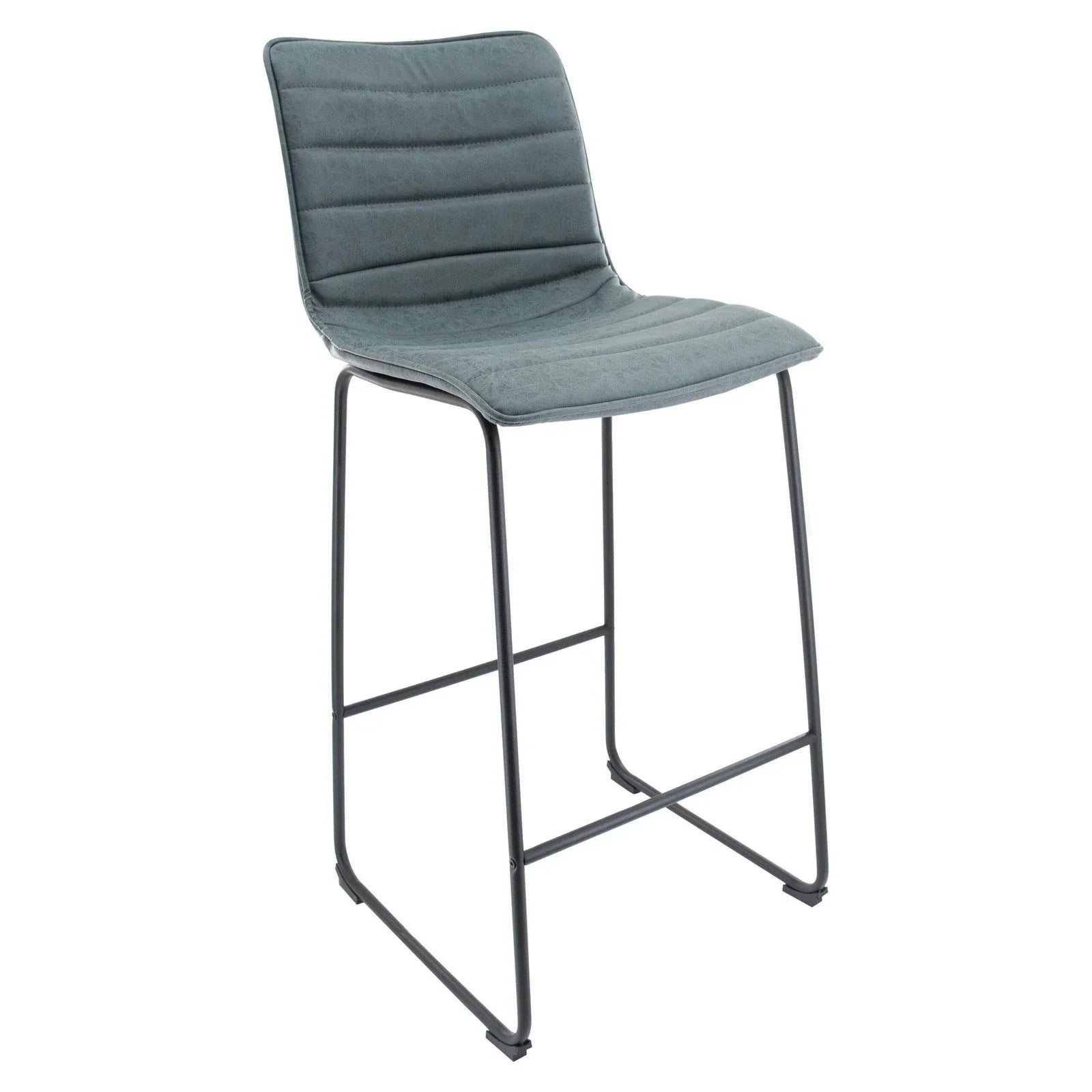 Brooklyn 29.9" Modern Leather Bar Stool With Black Iron Base & Footrest - Elax Furniture