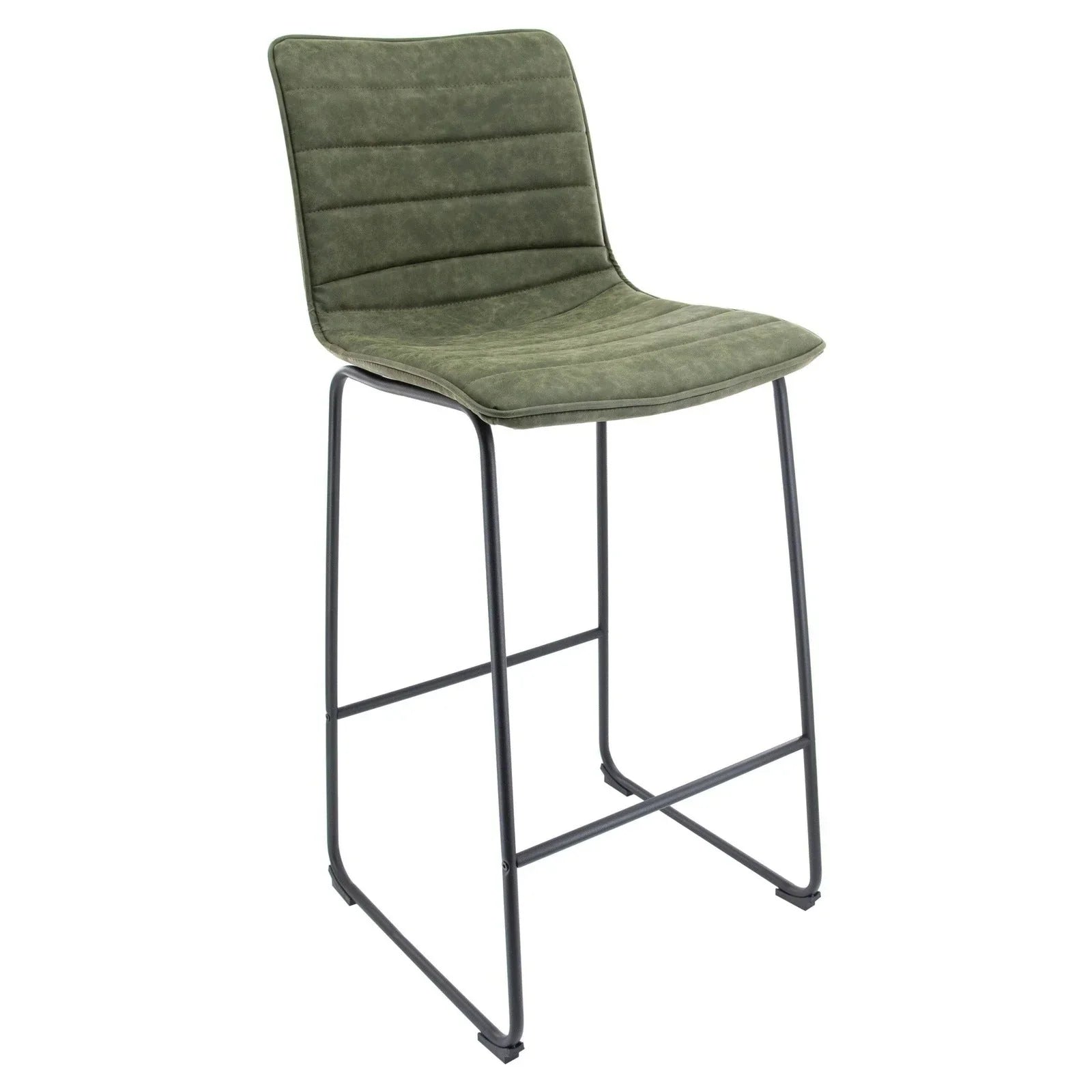 Brooklyn 29.9" Modern Leather Bar Stool With Black Iron Base & Footrest - Elax Furniture