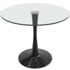 Bristol Round Dining Table with Glass Top and Iron Pedestal Base