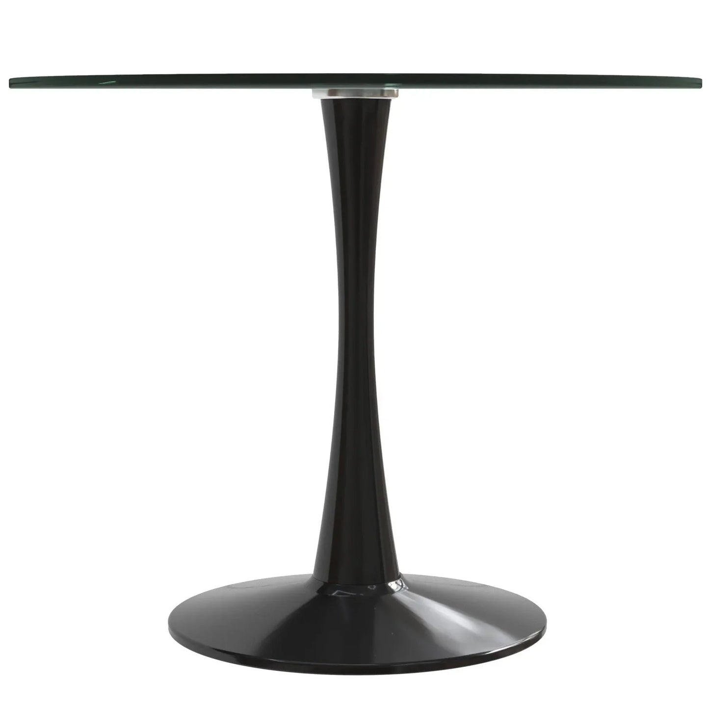 Bristol Round Dining Table with Glass Top and Iron Pedestal Base - Elax Furniture