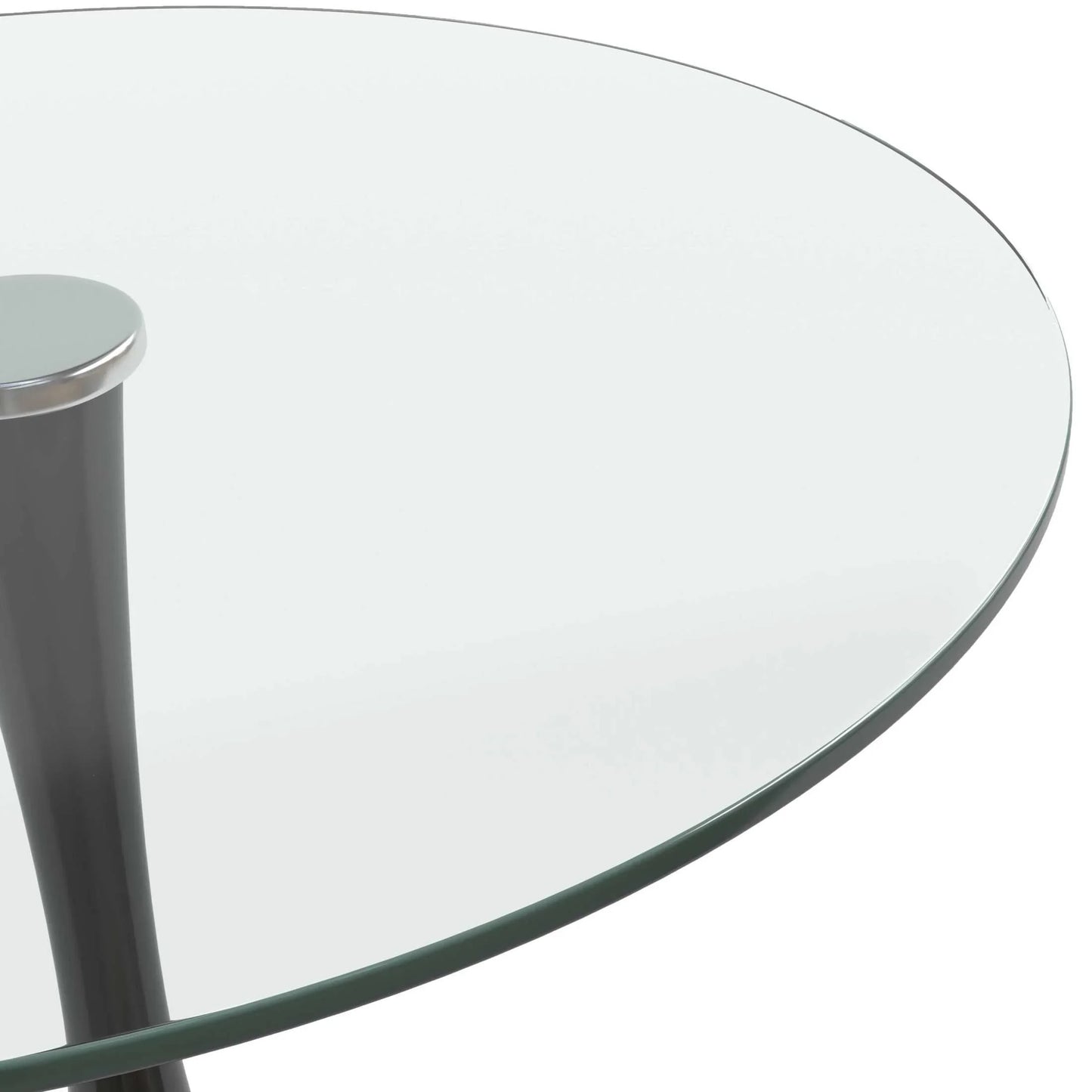 Bristol Round Dining Table with Glass Top and Iron Pedestal Base - Elax Furniture