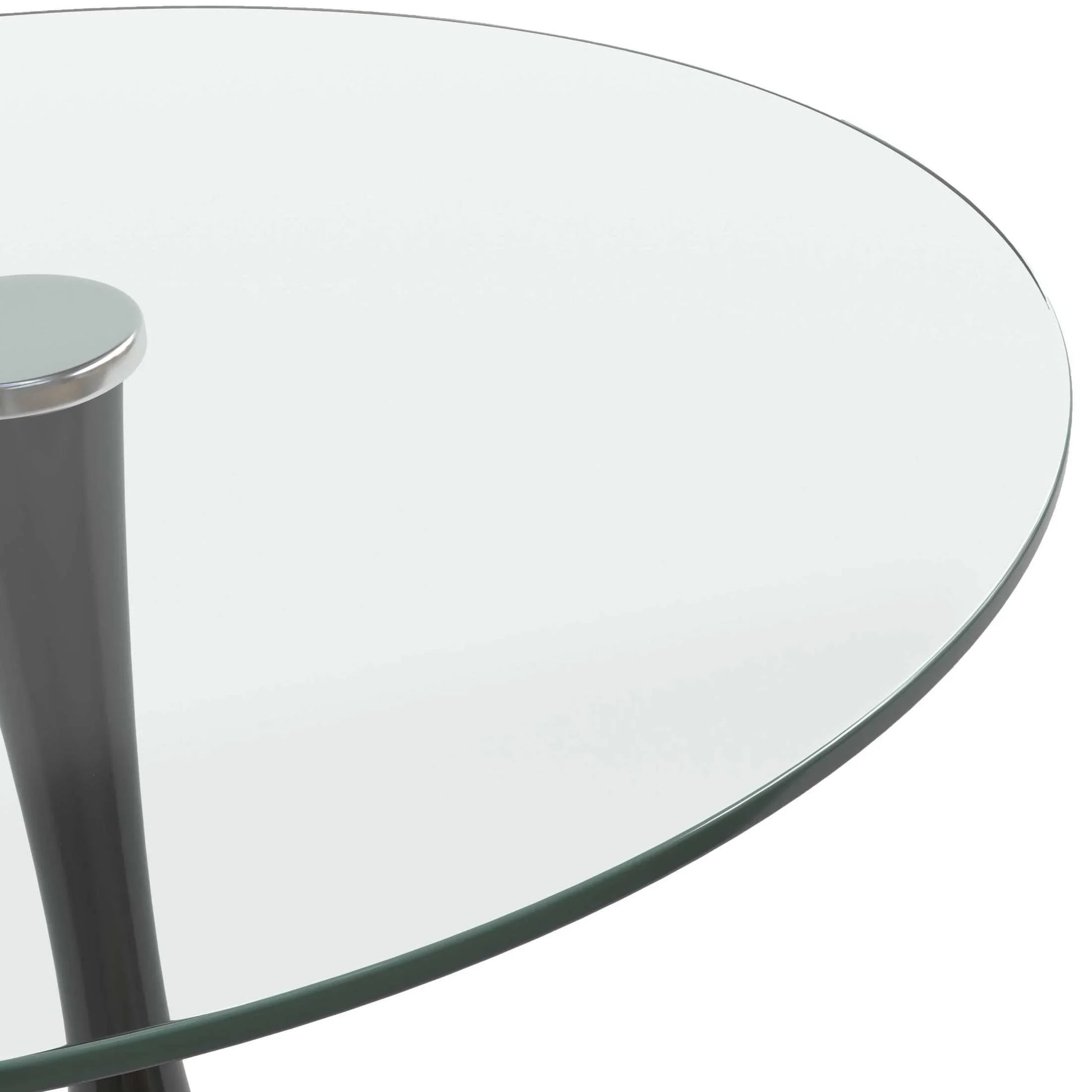 Bristol Round Dining Table with Glass Top and Iron Pedestal Base - Elax Furniture