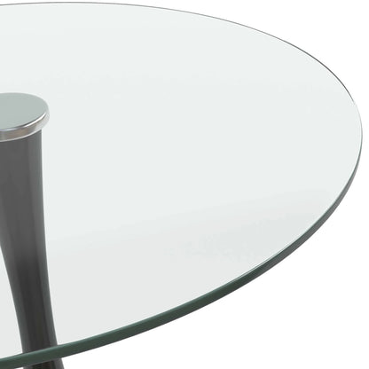 Bristol Round Dining Table with Glass Top and Iron Pedestal Base - Elax Furniture