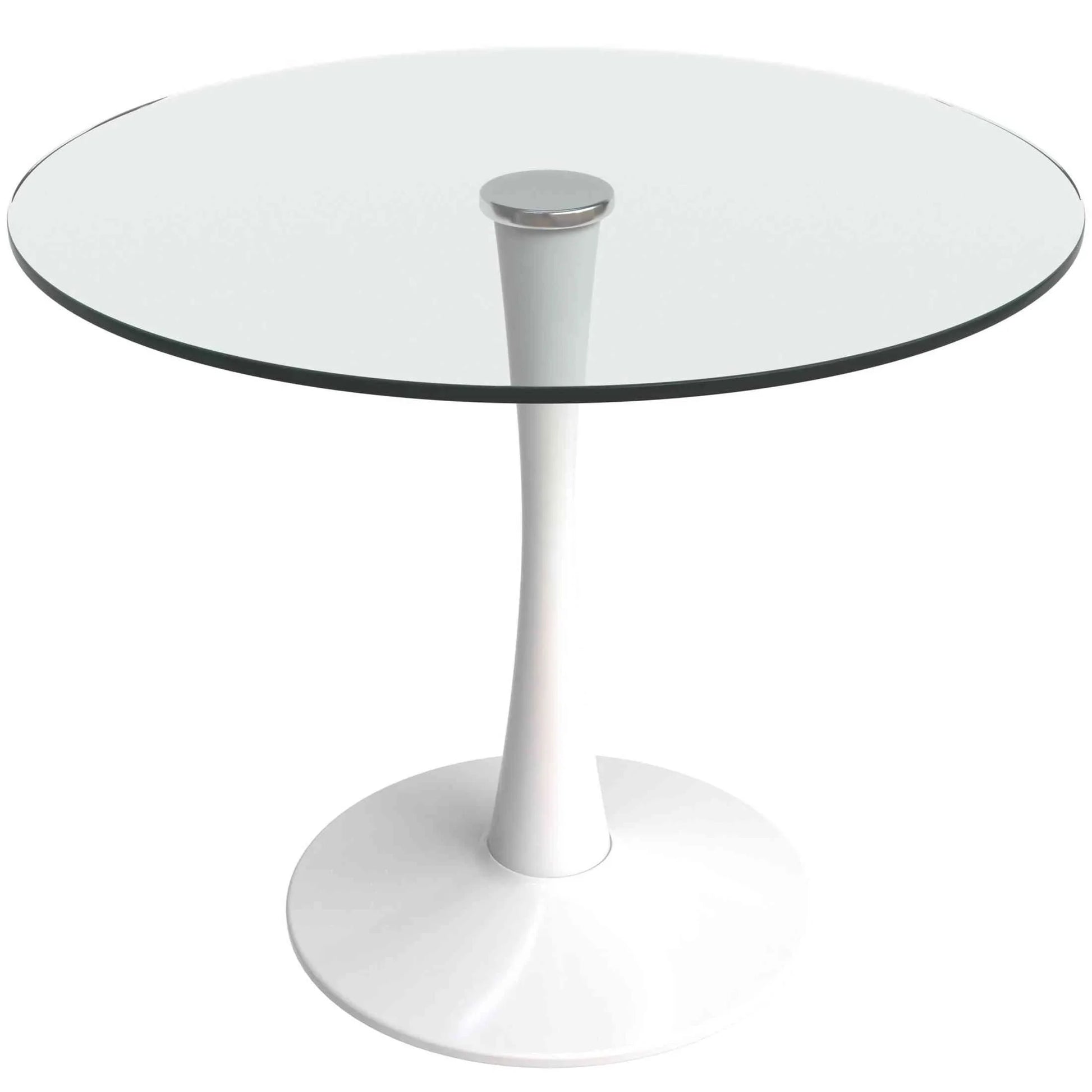 Bristol Round Dining Table with Glass Top and Iron Pedestal Base - Elax Furniture