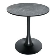 Bristol Round Dining Table with 27" MDF Tabletop and Black Iron Pedestal Base