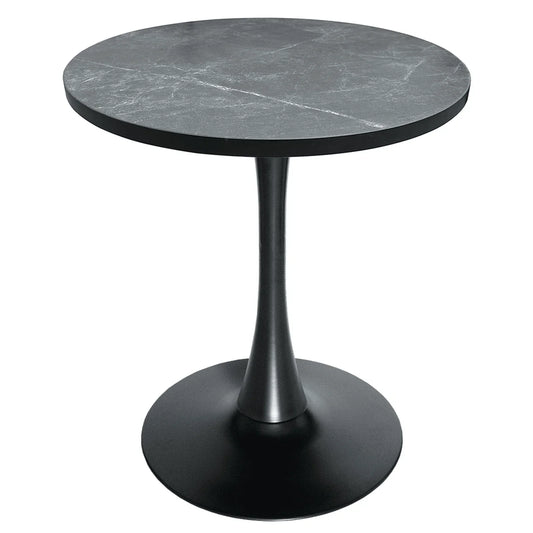 Bristol Round Dining Table with 27" MDF Tabletop and Black Iron Pedestal Base - Elax Furniture