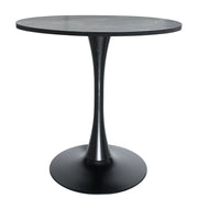 Bristol Round Dining Table with 27" MDF Tabletop and Black Iron Pedestal Base