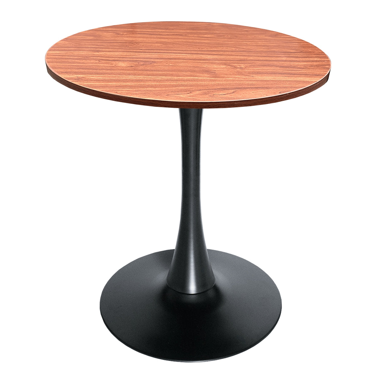 Bristol Round Dining Table with 27" MDF Tabletop and Black Iron Pedestal Base