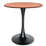 Bristol Round Dining Table with 27" MDF Tabletop and Black Iron Pedestal Base
