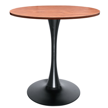 Bristol Round Dining Table with 27" MDF Tabletop and Black Iron Pedestal Base
