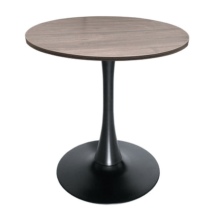 Bristol Round Dining Table with 27" MDF Tabletop and Black Iron Pedestal Base