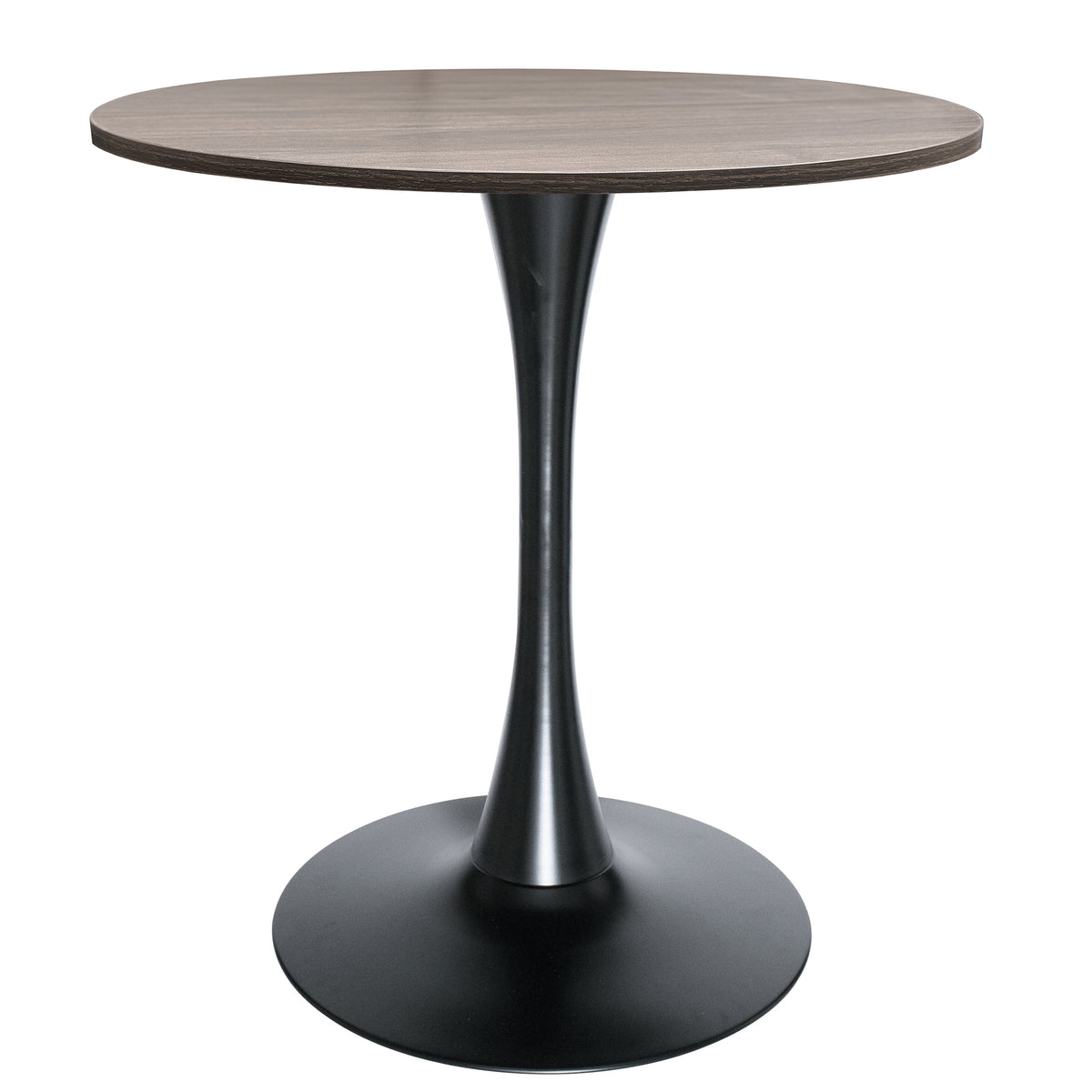 Bristol Round Dining Table with 27" MDF Tabletop and Black Iron Pedestal Base