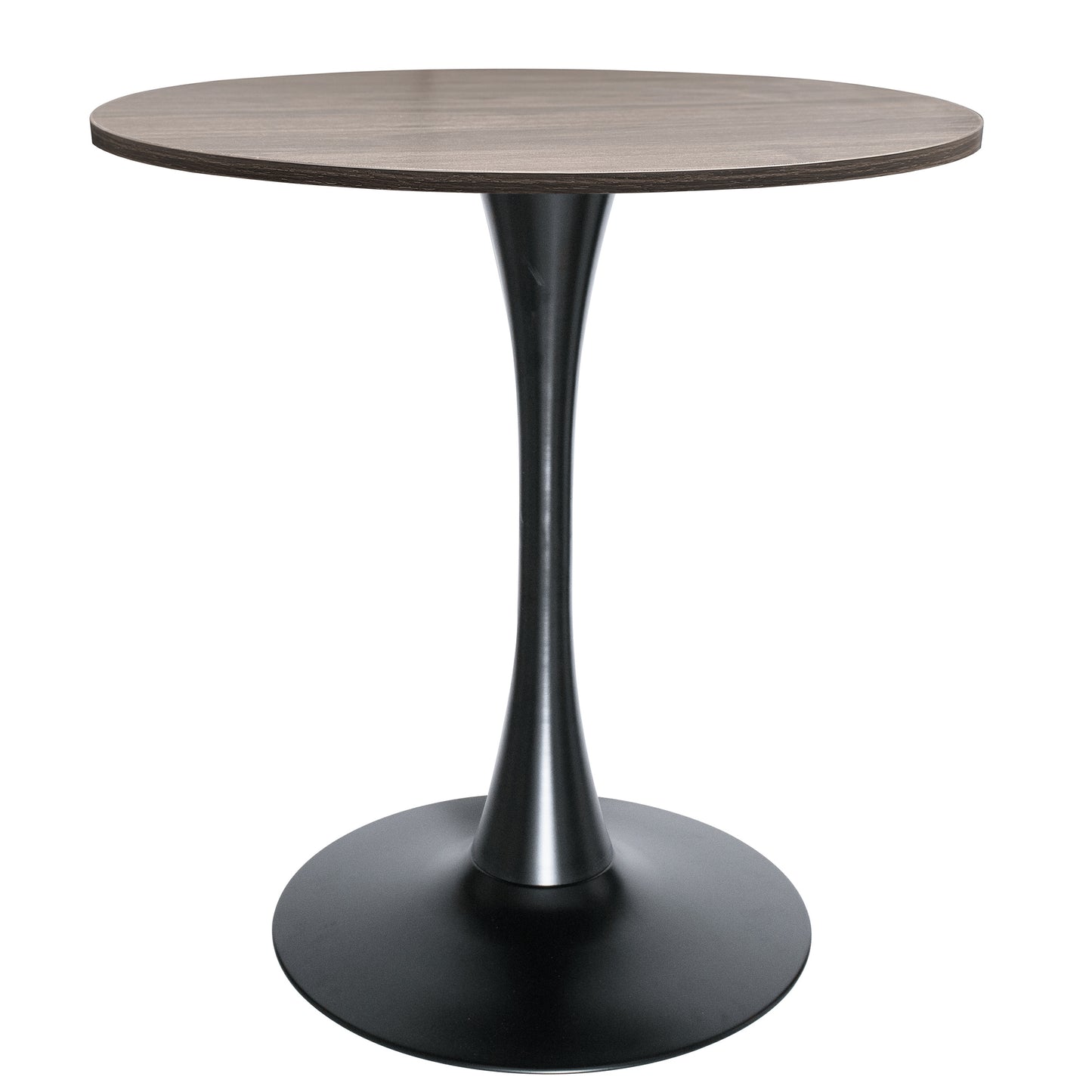 Bristol Round Dining Table with 27" MDF Tabletop and Black Iron Pedestal Base