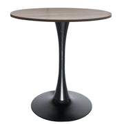 Bristol Round Dining Table with 27" MDF Tabletop and Black Iron Pedestal Base