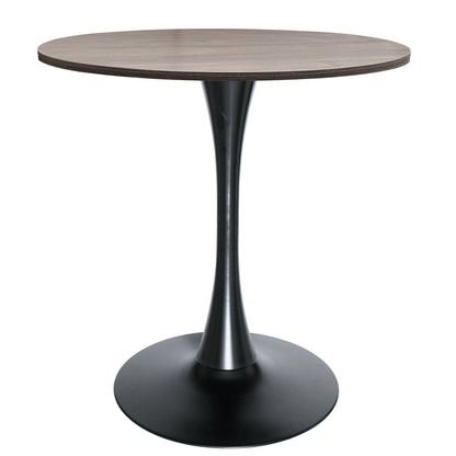 Bristol Round Dining Table with 27" MDF Tabletop and Black Iron Pedestal Base