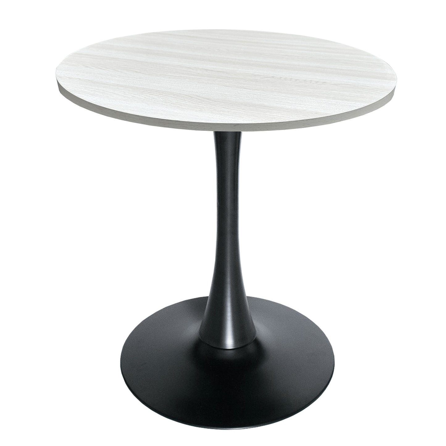 Bristol Round Dining Table with 27" MDF Tabletop and Black Iron Pedestal Base