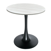 Bristol Round Dining Table with 27" MDF Tabletop and Black Iron Pedestal Base
