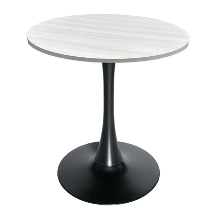Bristol Round Dining Table with 27" MDF Tabletop and Black Iron Pedestal Base