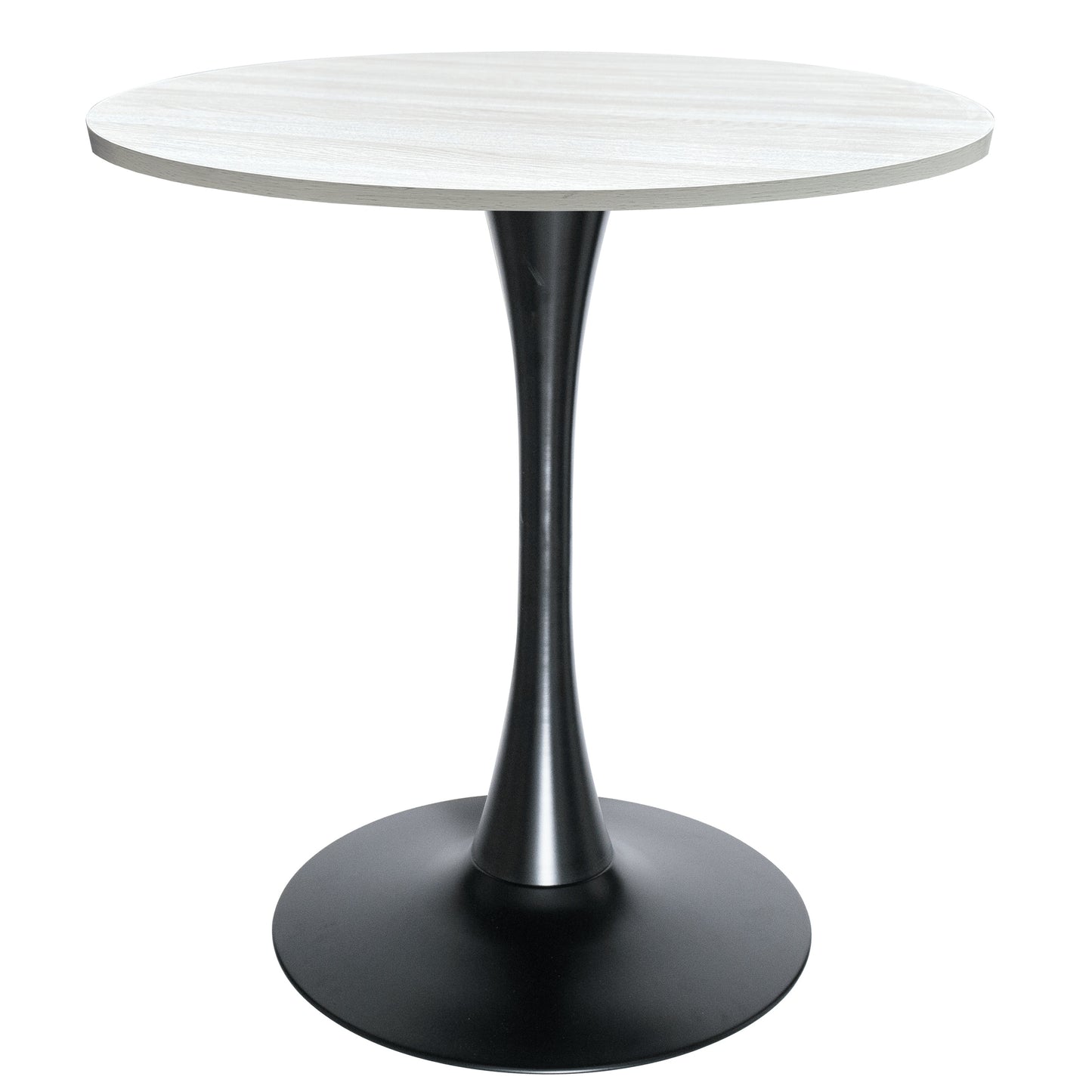 Bristol Round Dining Table with 27" MDF Tabletop and Black Iron Pedestal Base